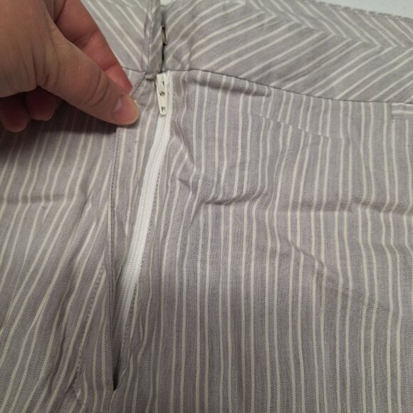 Coldwater Creek Gray Stripe Pants Linen Blend Womens 18 Plus Size‎ - Picture 8 of 8